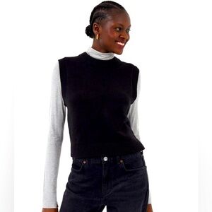 NEW French Connection Babysoft Sleeveless Sweater in black - xs​​​